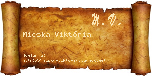 Micska Viktória névjegykártya